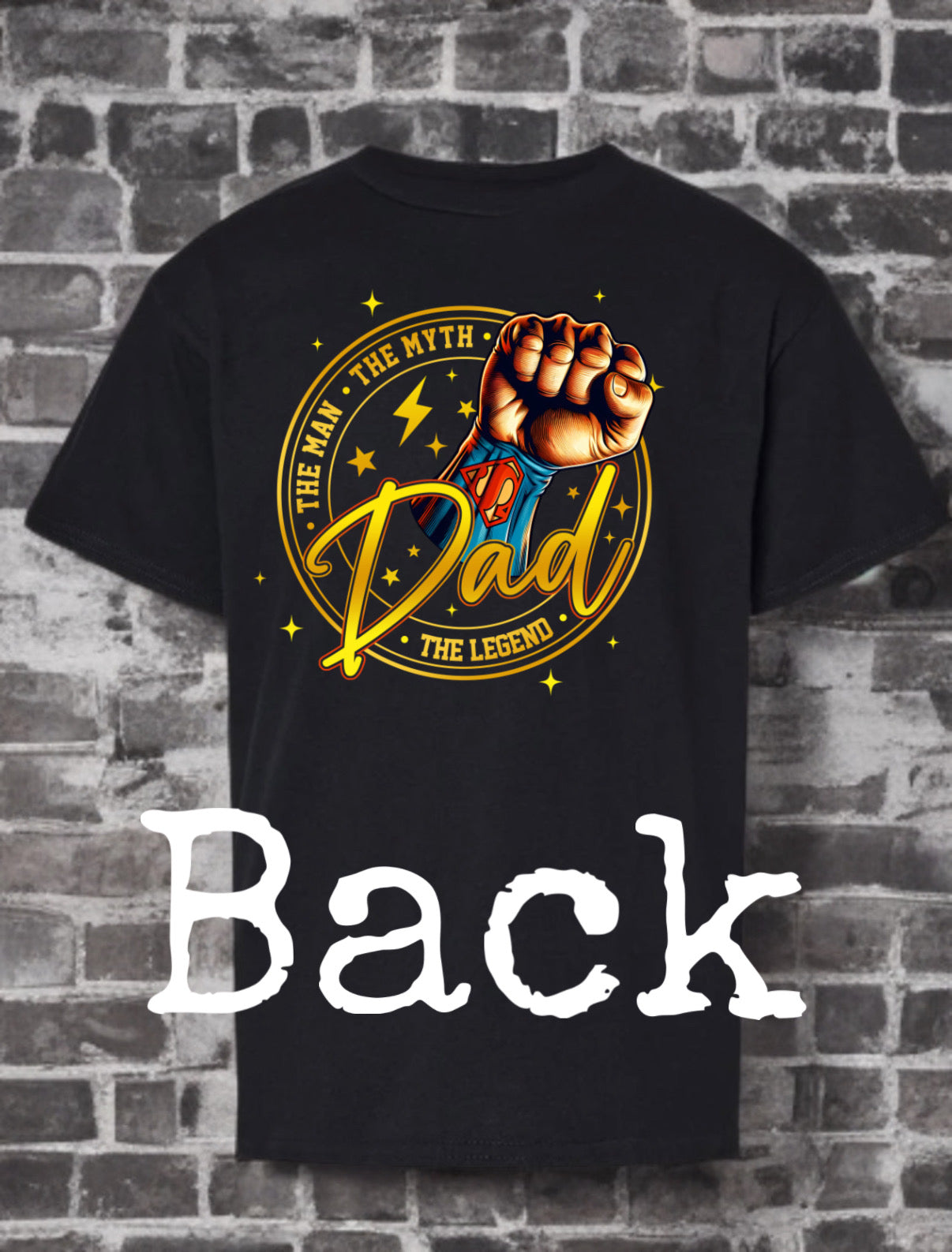 Super Dad Front & Back Graphic Tee /Superman