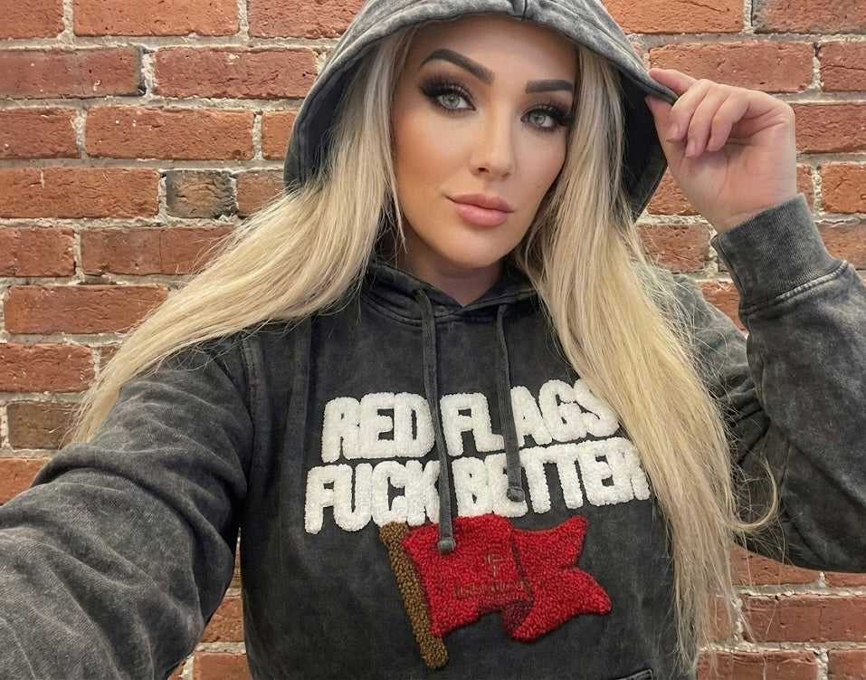 The Red Flags Chenille Hoodie - Acid Was