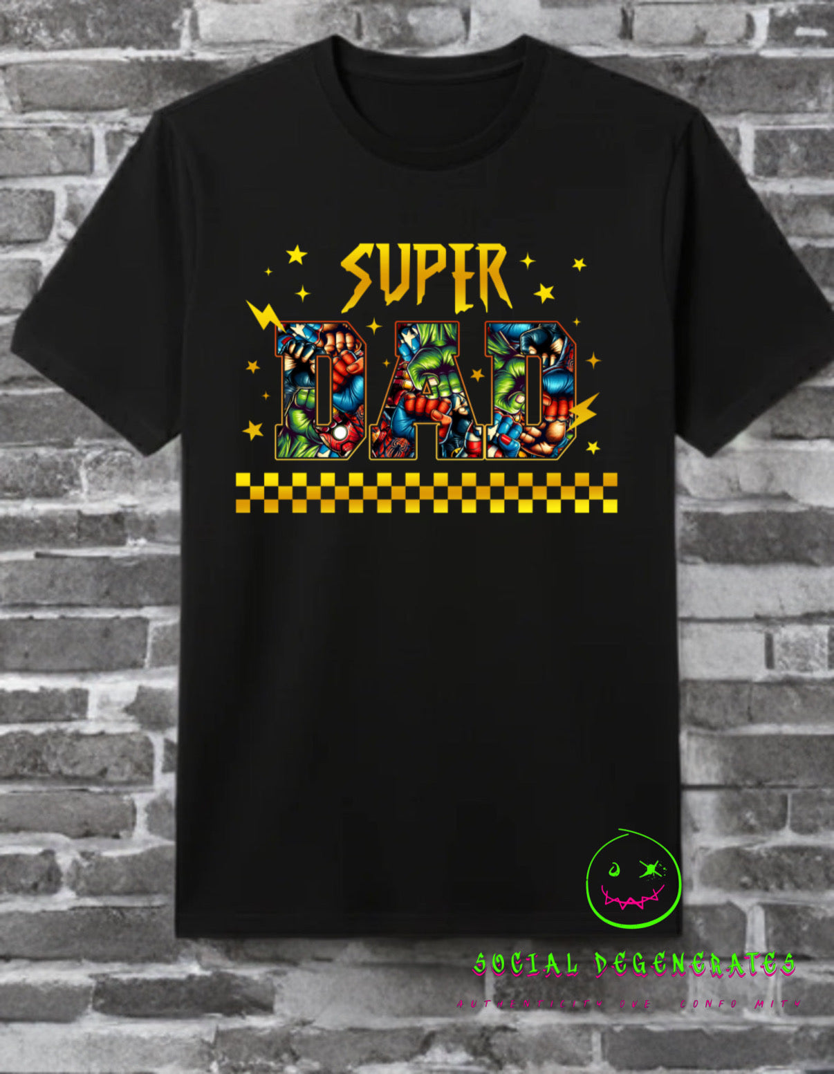 Super Dad Front & Back Graphic Tee /Captain America