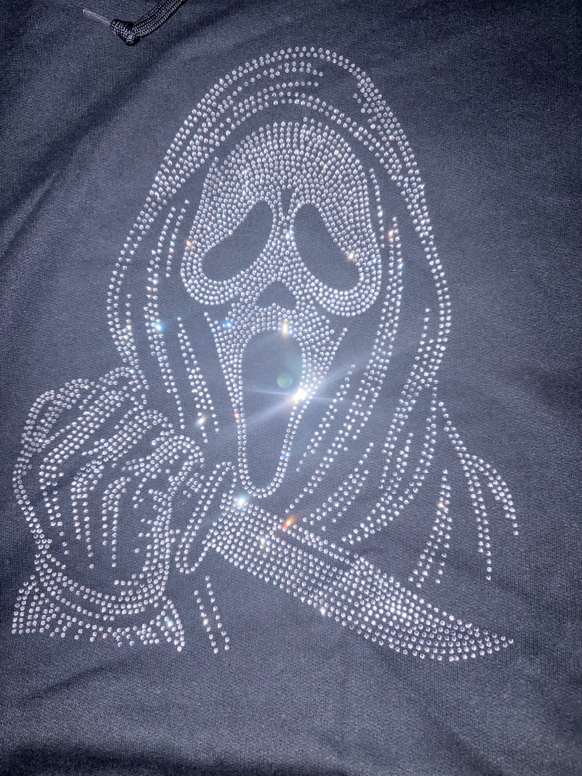 Ghostface Rhinestone Hoodie – "What's Your Favorite Scary Movie?"