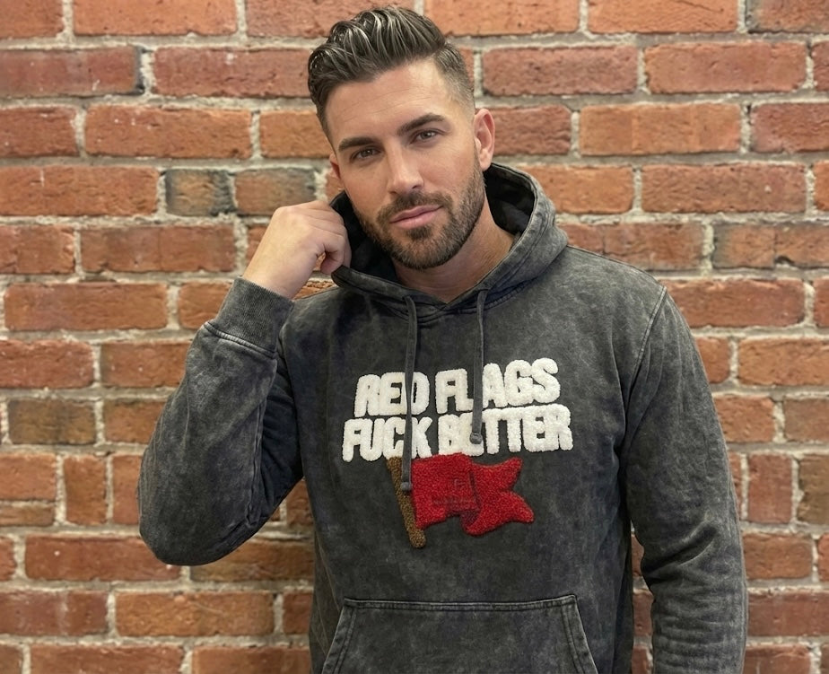 The Red Flags Chenille Hoodie - Acid Was