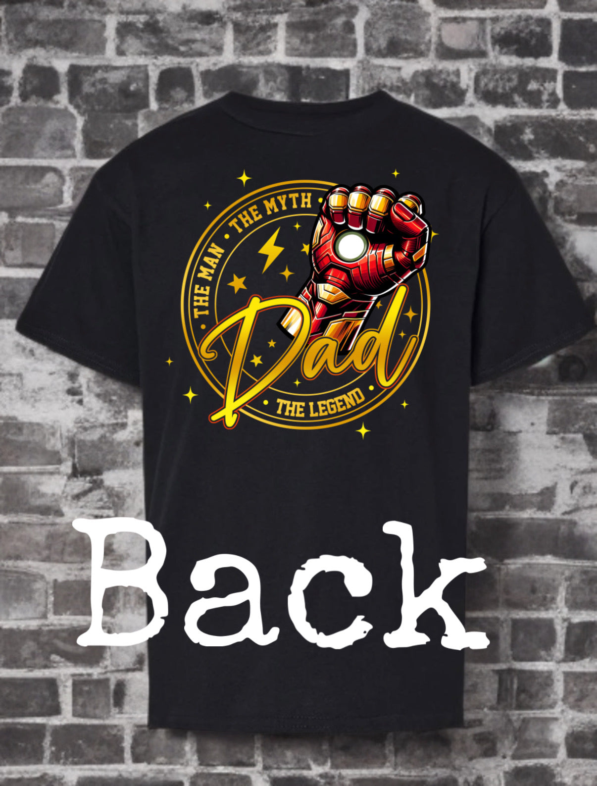 Super Dad Front & Back Graphic Tee /Ironman