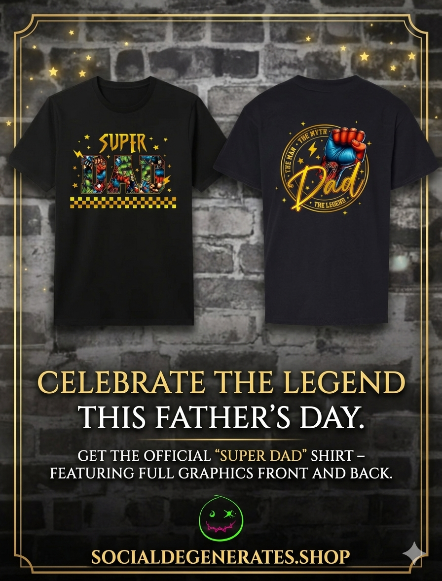 Super Dad Front & Back Graphic Tee /Superman