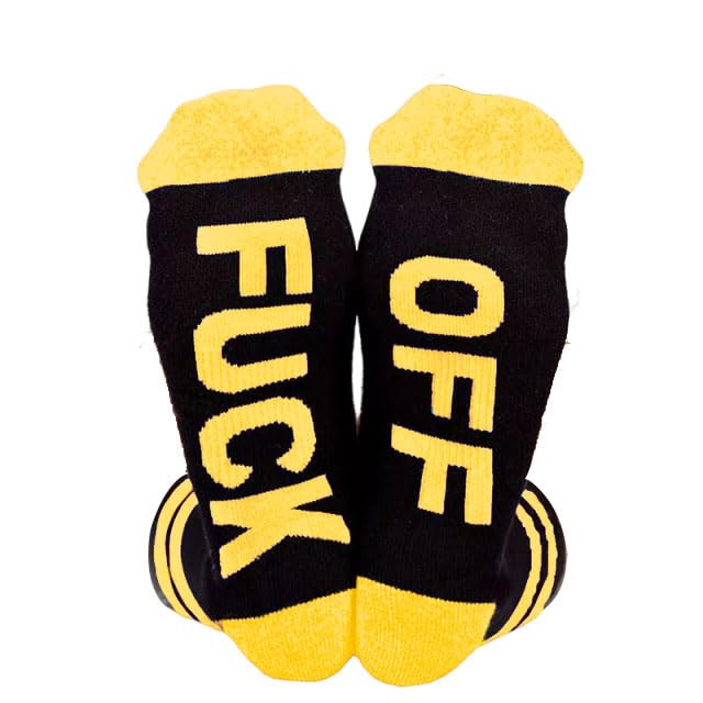Fuck Off Socks Funny Funky Cotton Novelty Casual Crew Socks For Women Men Dress Tube Stocking Christmas Gifts