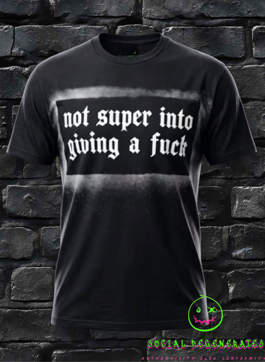 Not Super Into Giving A Fuck Glitter Overspray Tee