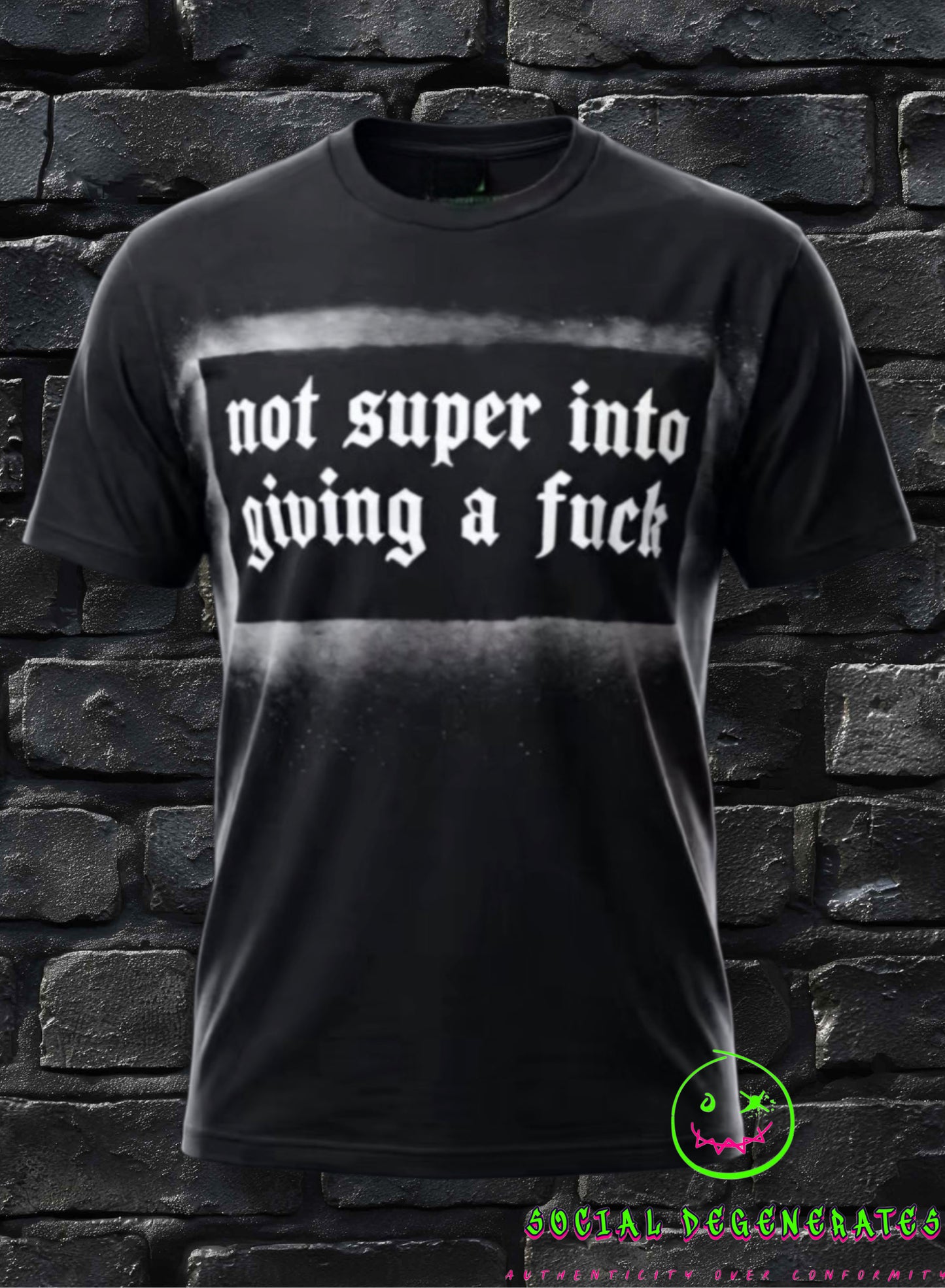 Not Super Into Giving A Fuck Glitter Overspray Tee