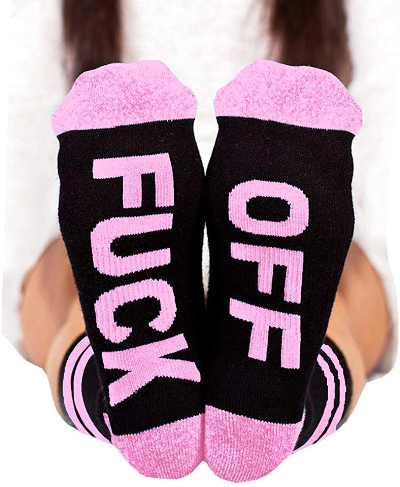 Fuck Off Socks Funny Funky Cotton Novelty Casual Crew Socks For Women Men Dress Tube Stocking Christmas Gifts