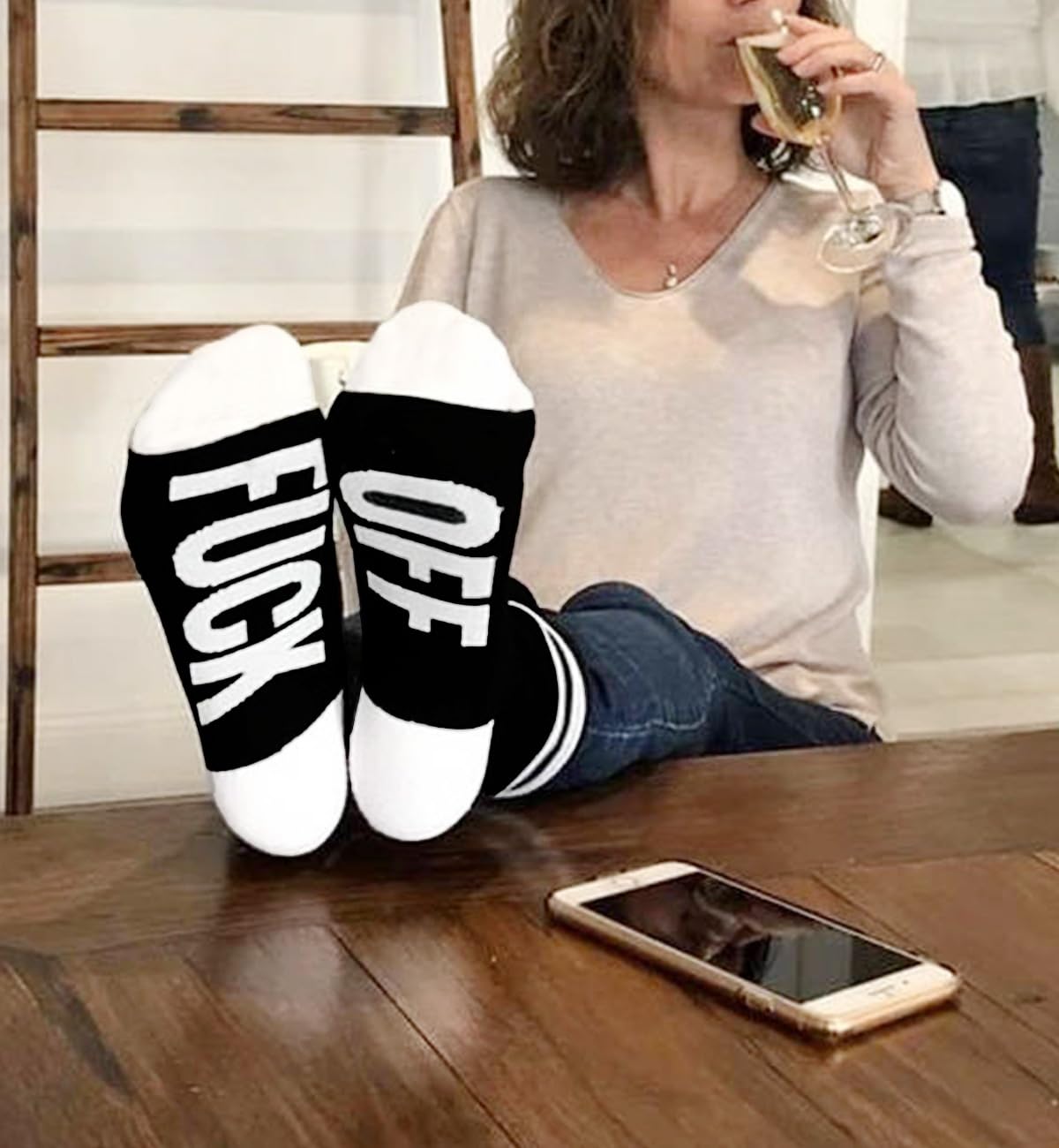 Fuck Off Socks Funny Funky Cotton Novelty Casual Crew Socks For Women Men Dress Tube Stocking Christmas Gifts