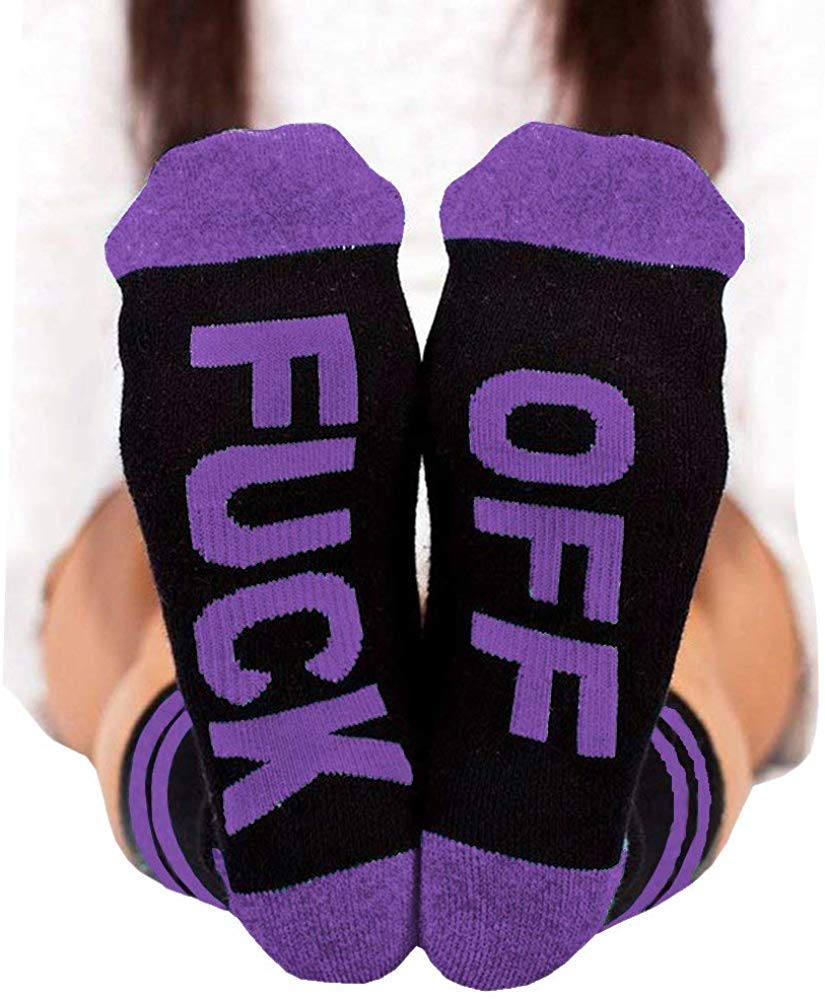 Fuck Off Socks Funny Funky Cotton Novelty Casual Crew Socks For Women Men Dress Tube Stocking Christmas Gifts