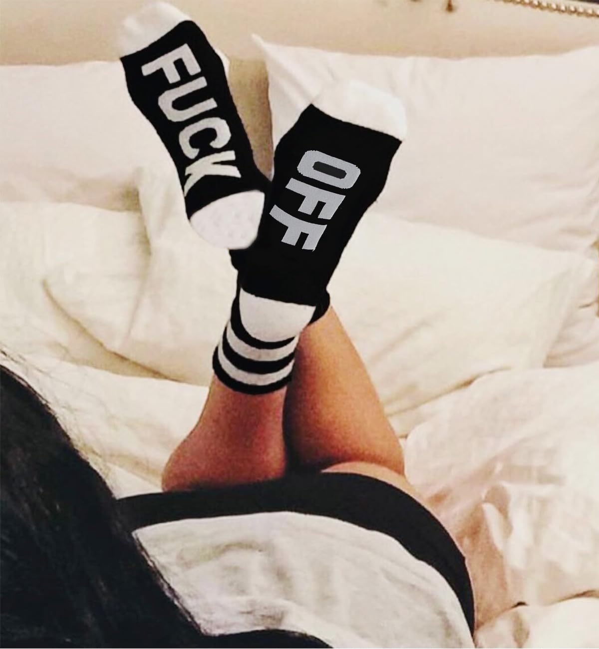 Fuck Off Socks Funny Funky Cotton Novelty Casual Crew Socks For Women Men Dress Tube Stocking Christmas Gifts