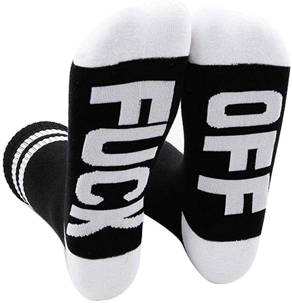 Fuck Off Socks Funny Funky Cotton Novelty Casual Crew Socks For Women Men Dress Tube Stocking Christmas Gifts