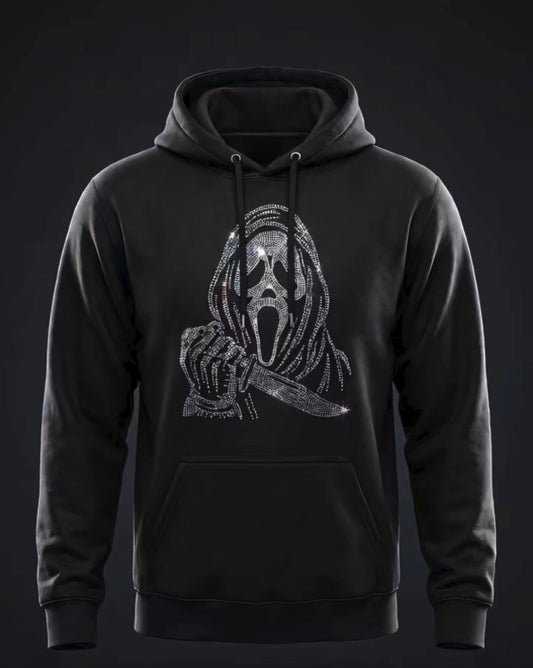 Ghostface Rhinestone Hoodie – "What's Your Favorite Scary Movie?"