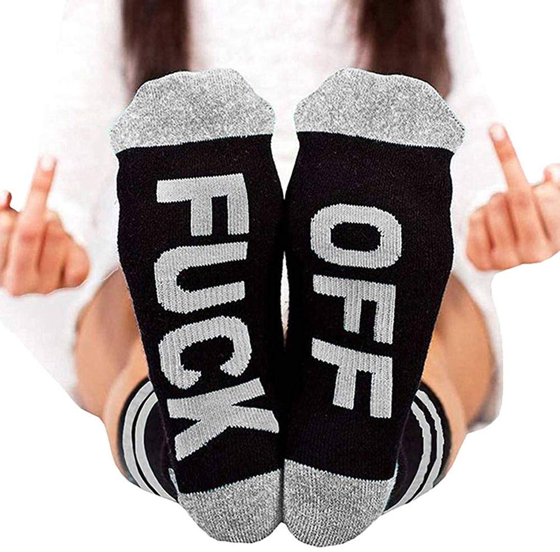 Fuck Off Socks Funny Funky Cotton Novelty Casual Crew Socks For Women Men Dress Tube Stocking Christmas Gifts