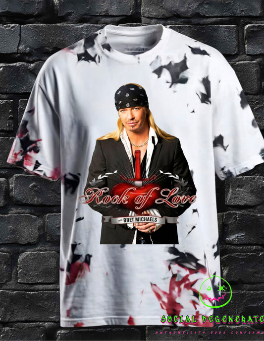 Bret Michaels "Rock of Love" All-Over Splatter Tee