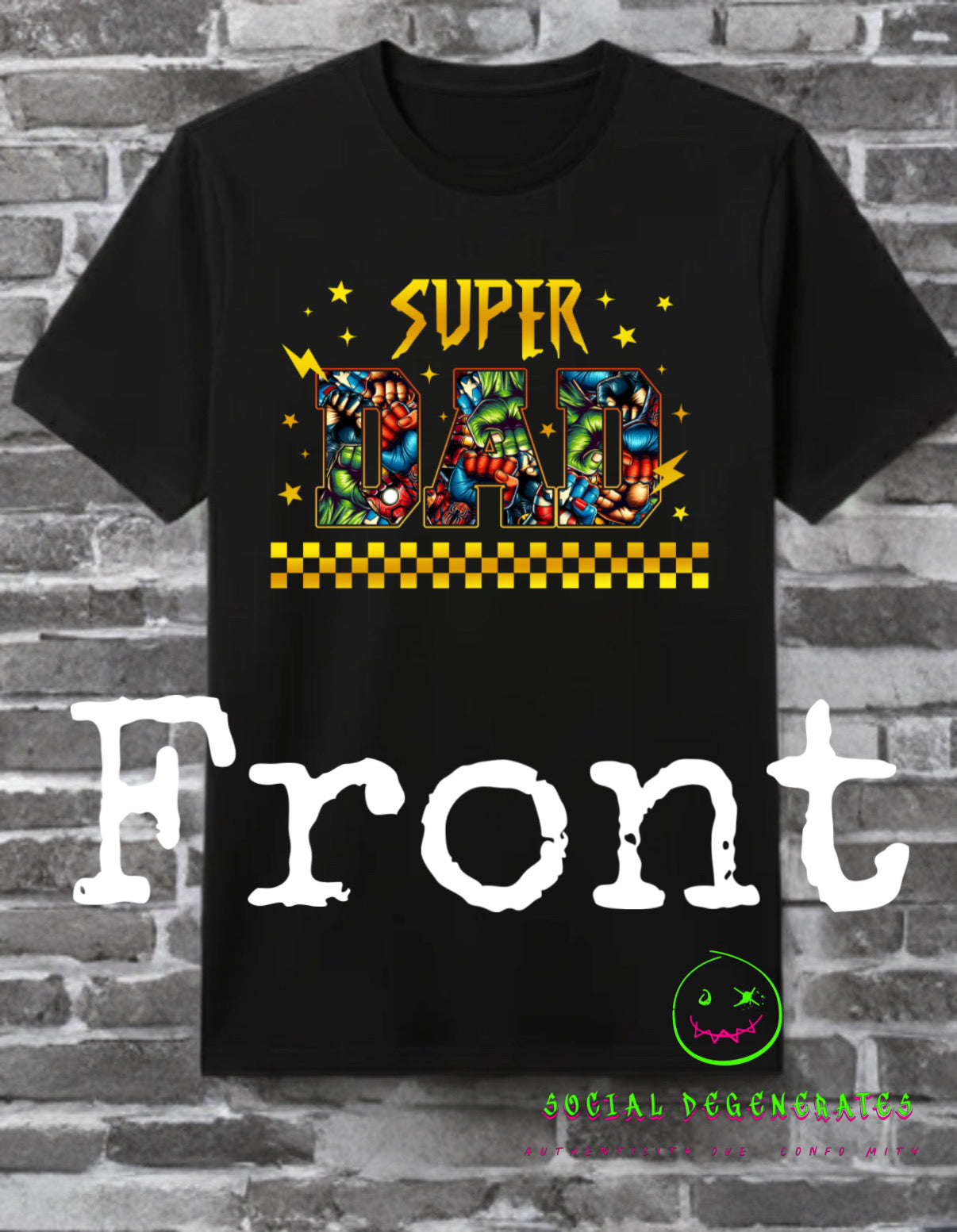 Super Dad Front & Back Graphic Tee /Captain America