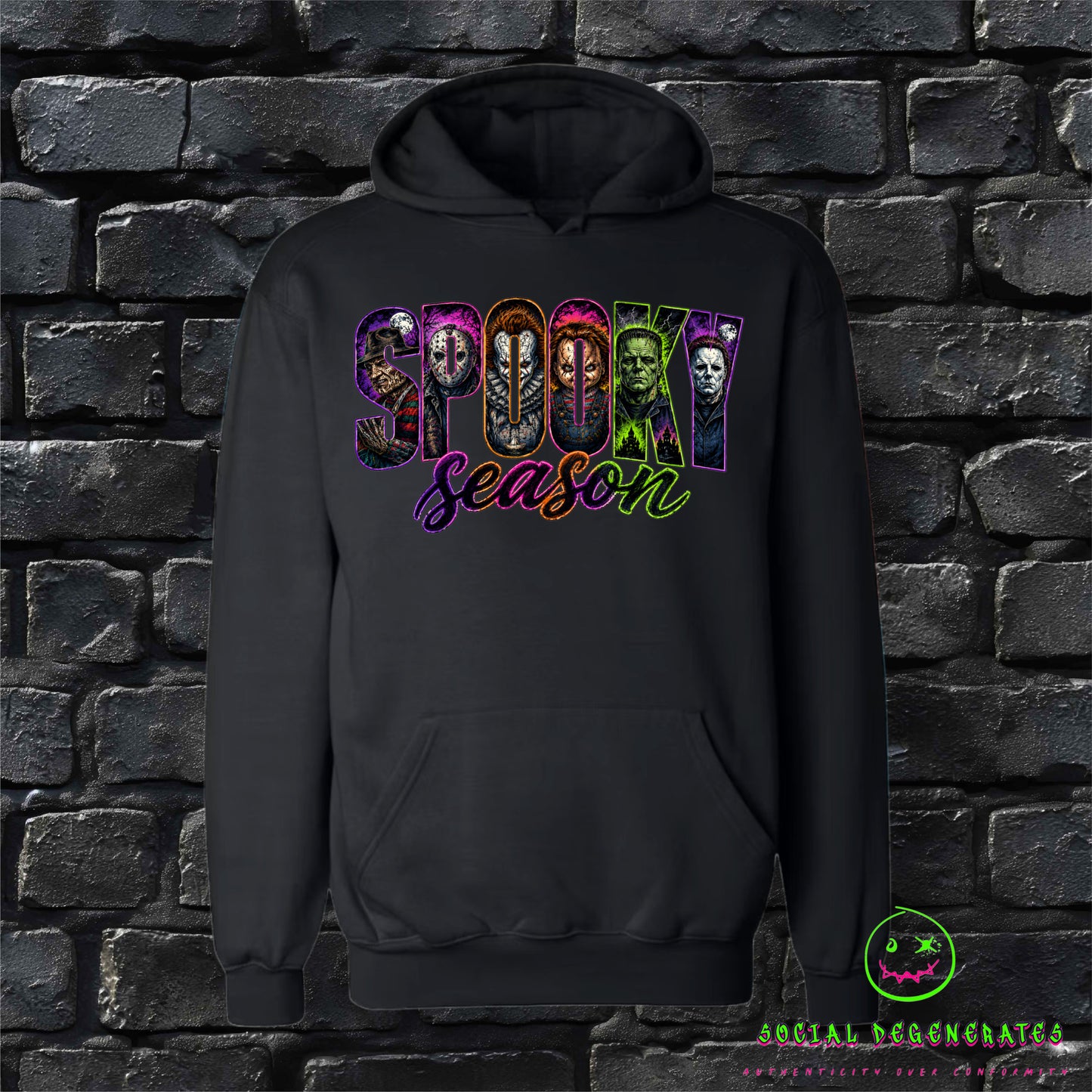 SPOOKY SEASON HORROR ICONS PULLOVER HOODIE