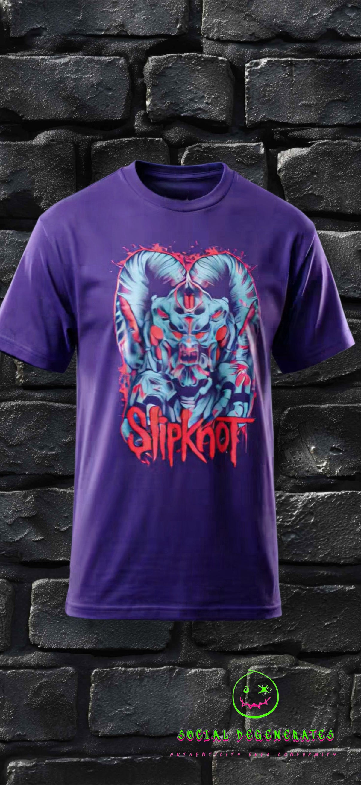 Slipknot Demon Graphic Tee – Deep Purple