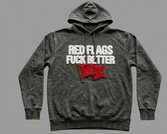 The Red Flags Chenille Hoodie - Acid Was