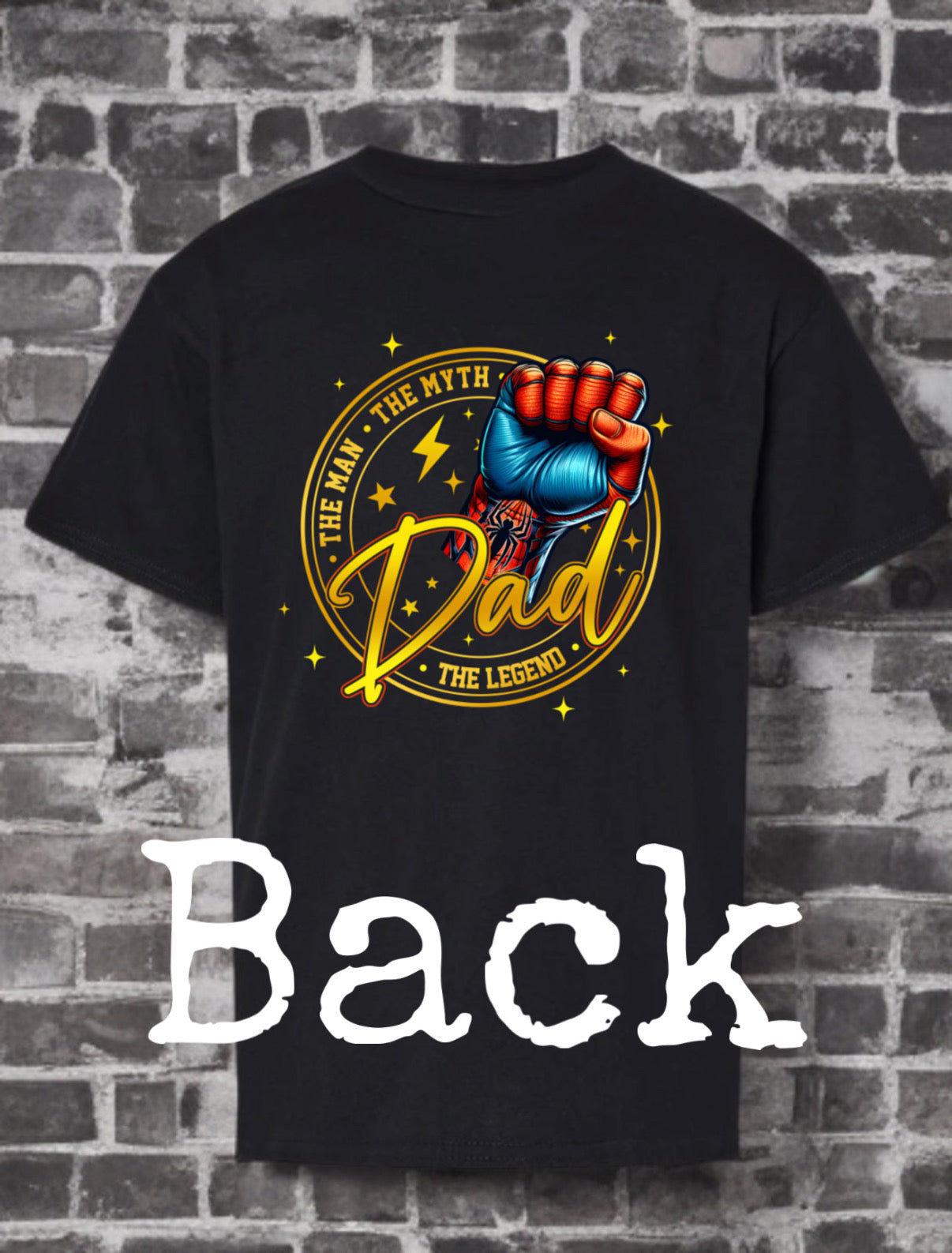 Super Dad Front & Back Graphic Tee /Spider Man