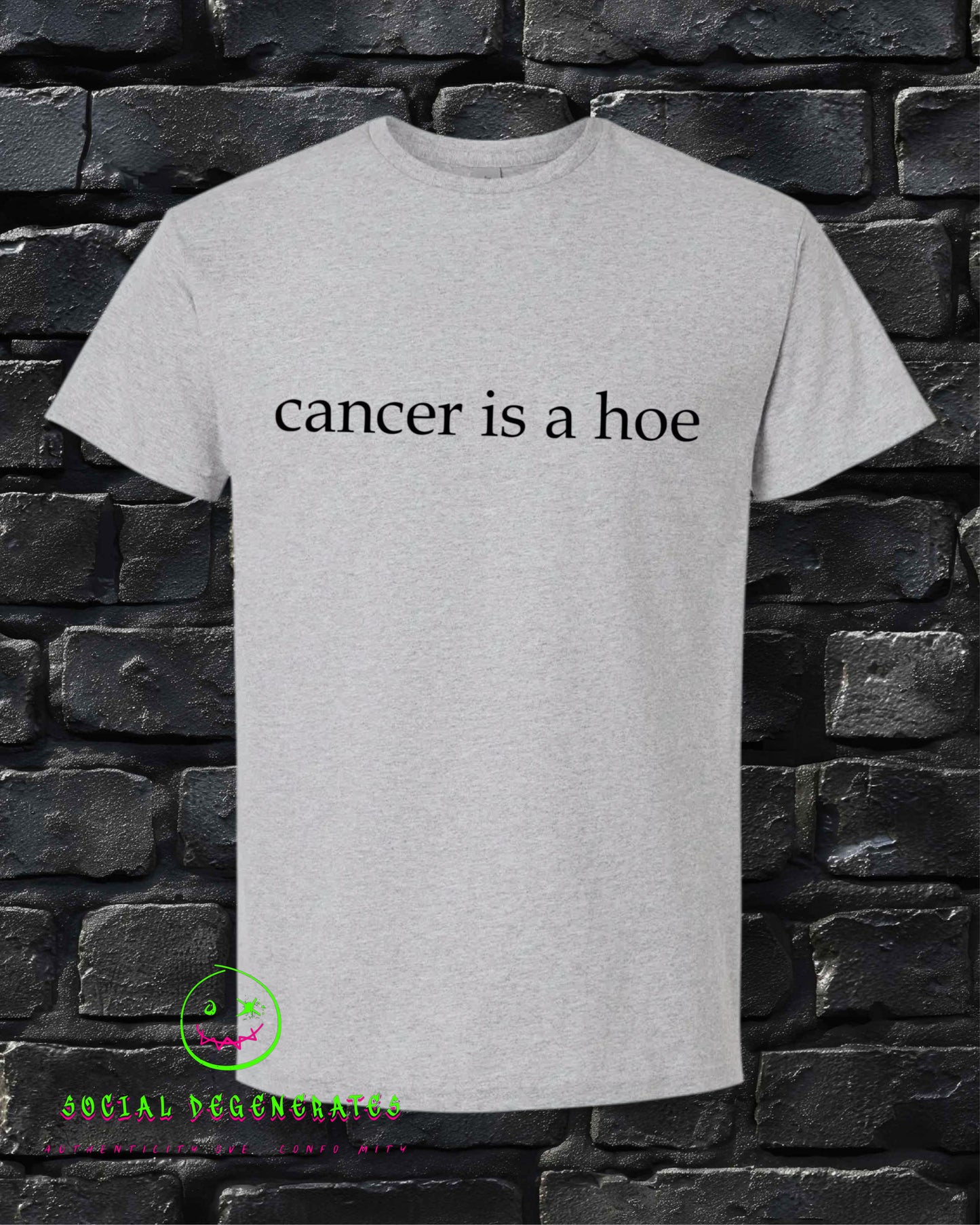 The "Cancer Is a Hoe" Heather Grey Tee