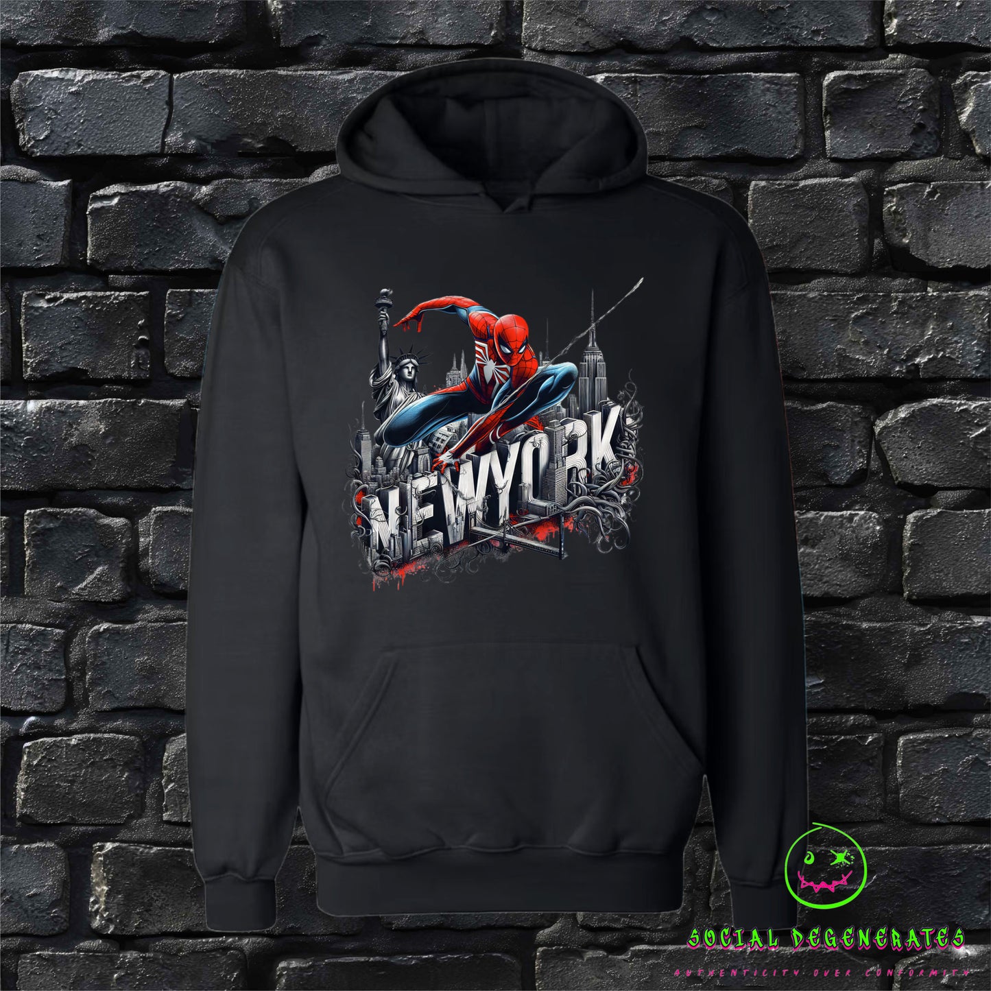 "NYC Concrete Jungle" Spider-Man Graphic Hoodie
